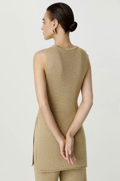 Топ удлиненный с металлизированной нитью (золотой) (S) 
