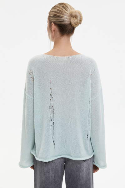 Джемпер оверсайз с гранжевым эффектом (XS/S, оливковый) 