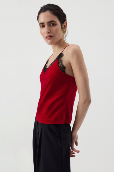 Топ из бархата (Алый) (M) 