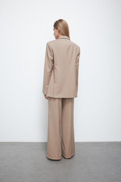 Пиджак свободного кроя из костюмной ткани (XS, бежевый)