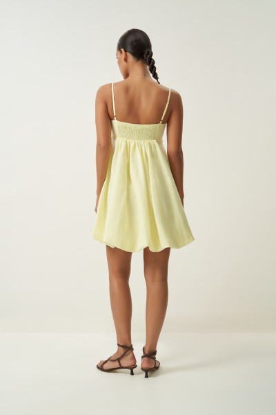 Платье баллон на лямках (желтый) (XS)