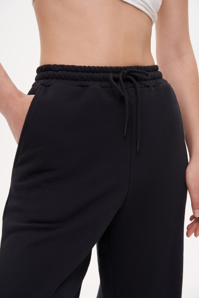 Брюки широкие трикотажные (M/L, черный) 2159