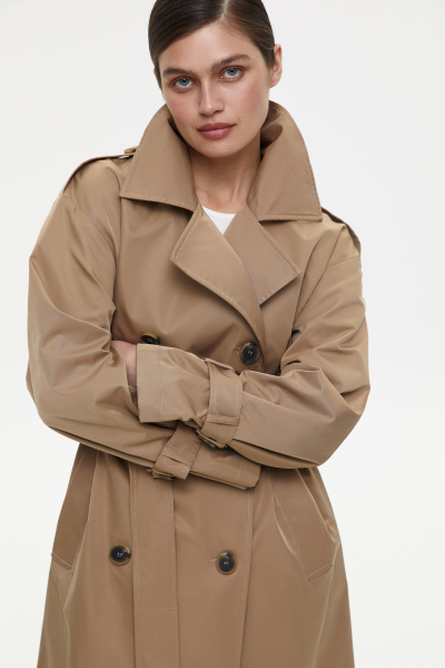 Тренч оверсайз (one size, бежевый) 