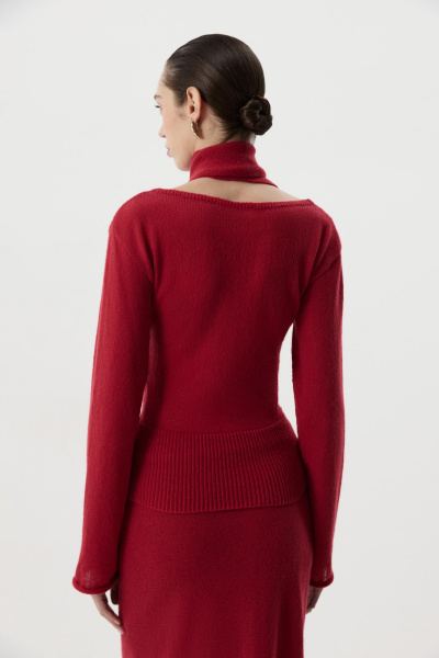 Лонгслив с шарфом (Винный) (M) 