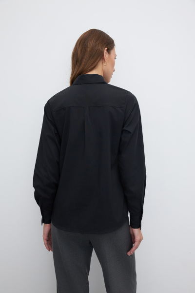 Рубашка классическая со съемным галстуком (L, черный) 2159