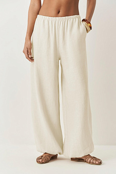 Брюки шаровары изо льна (кремовый)