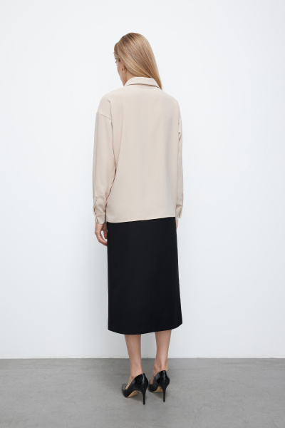 Блуза свободного кроя (XS/S, бежевый) 