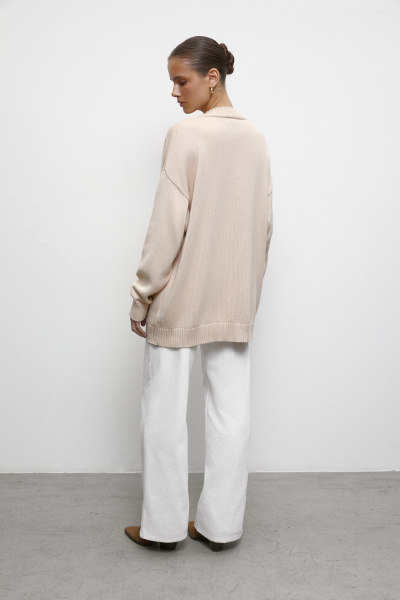 Кардиган из хлопка (one size, бежевый) 2182