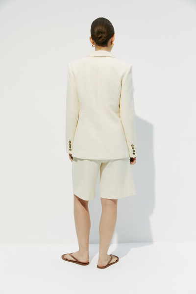 Пиджак из фактурной ткани (S, бежевый) 2183