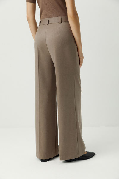 Брюки из костюмной ткани (светло-коричневый меланж) (XS) 