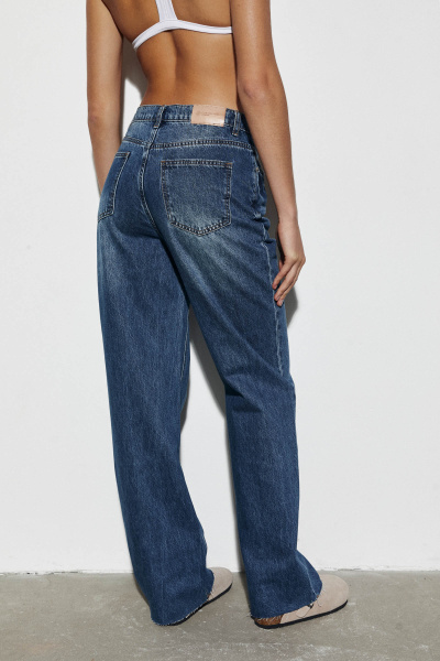 Джинсы с необработанным низом/Denim pants with raw edge (26/XS, синий/blue) 2682