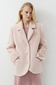 Пиджак оверсайз из ворсовой ткани (розовый)