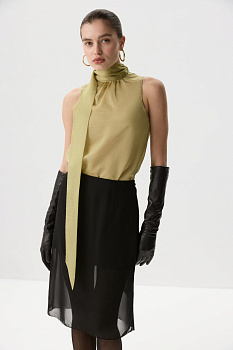 Блуза-топ из тенселя (Оливковый)