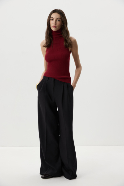 Топ-халтер вязаный (Винный) (M) 