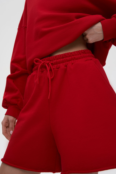 Шорты базовые из футера (XS/S, алый) 2202