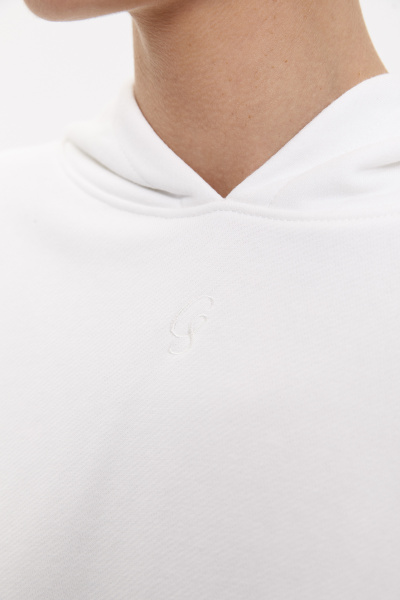 Худи из футера с вышивкой (M/L, молочный) 2207