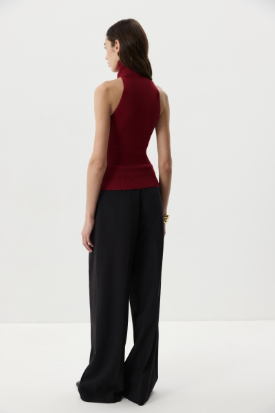 Топ-халтер вязаный (Винный) (M) 