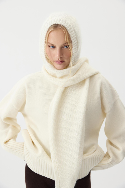 Косынка из шерсти мериноса (Ванильный) (one size) 