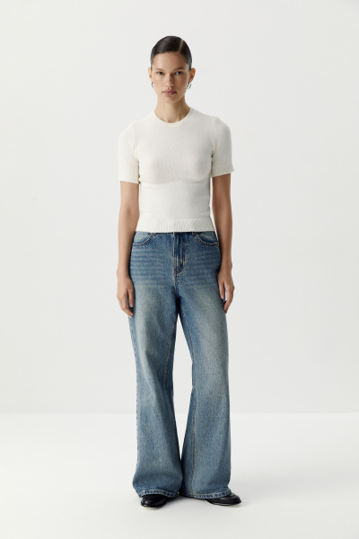 Футболка вязаная базовая (молочный) (L) 