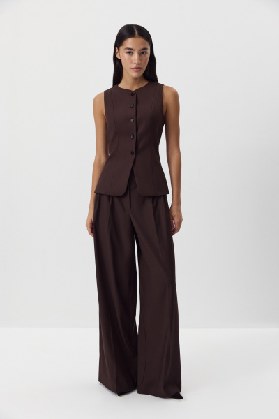 Брюки палаццо (шоколадный) (M) 