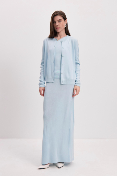 Кардиган вязаный (голубой) (L) 