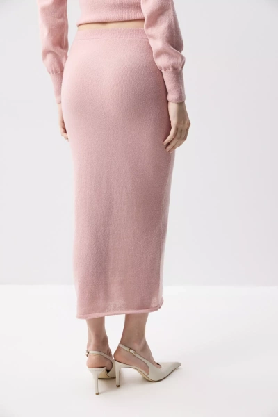 Юбка вязаная миди (Розовый) (M) 