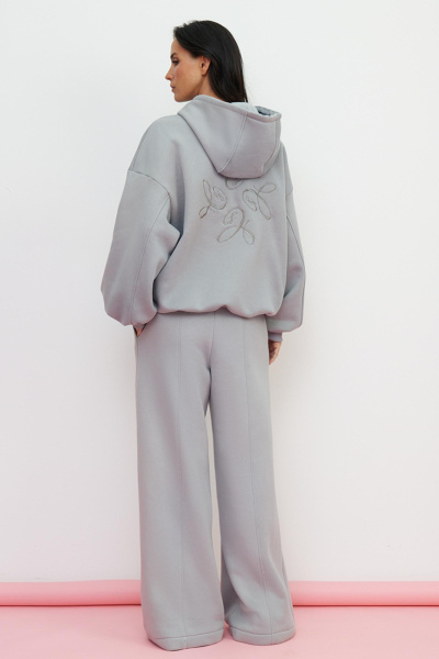 Брюки на резинке с рельефными швами (XS/S, серый)