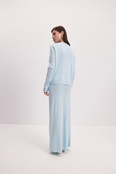 Кардиган вязаный (голубой) (L) 