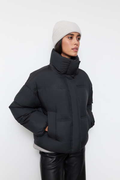 Куртка укороченная утепленная/ Women's short padded jacket (XS, черный/black)