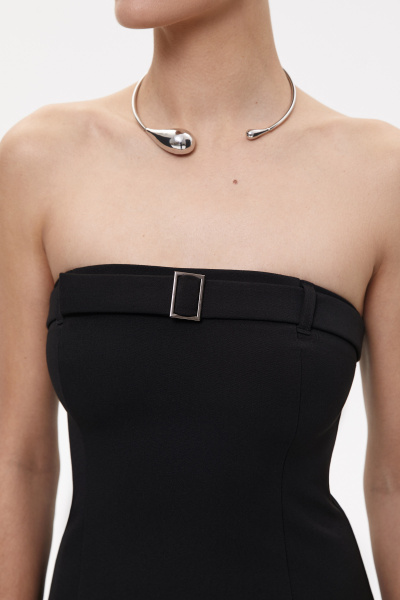 Платье силуэтное мини (M, черный) 2159