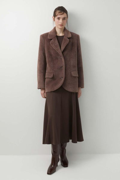 Пиджак оверсайз из ворсовой ткани (коричневый) (XS/S) 