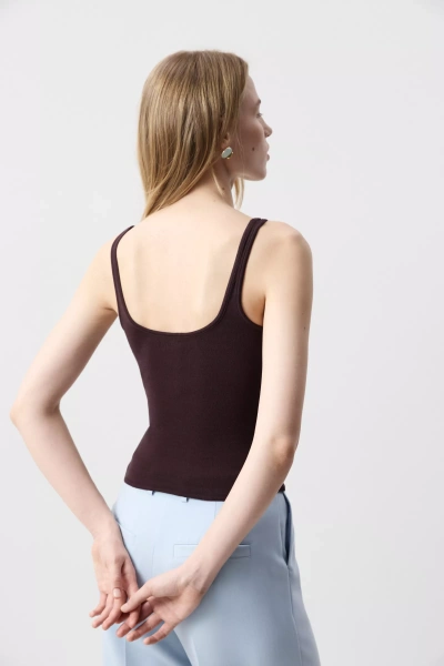 Топ с глубоким вырезом (Шоколадный) (M) 