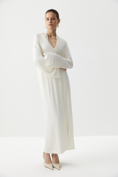 Кардиган удлиненный из вискозы (Молочный) (one size) 