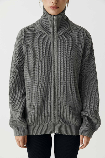Кардиган на молнии из хлопка (серый) (M/L) 