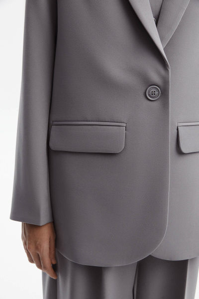 Пиджак прямой со шлицей (M, серый) 2775