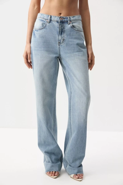 Джинсы с необработанным низом (винтажный голубой) (S) 