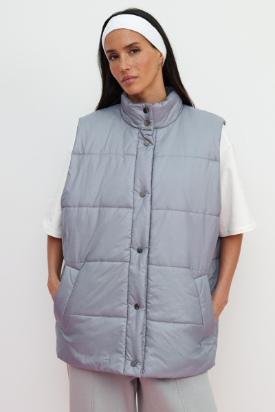 Жилет стеганный (one size, серый) 
