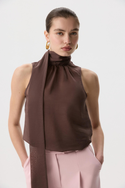 Блуза-топ из тенселя ( Шоколадный) (M) 