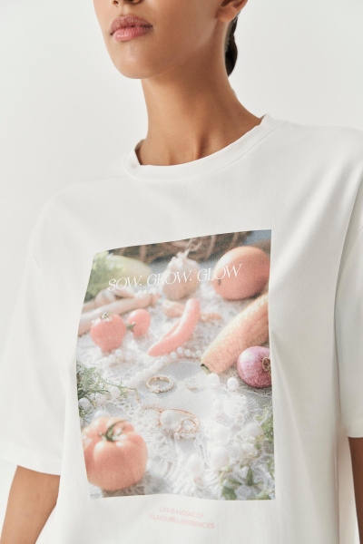 Футболка с принтом Vegetables (молочный) (XS/S)