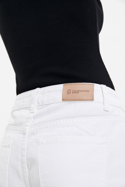 Шорты джинсовые удлиненные/Denim shorts (28/M, молочный/milk) 2207