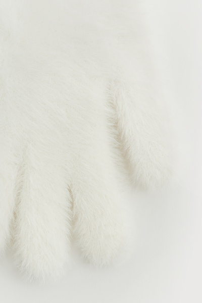 Перчатки из пушистой пряжи (белый) (one size) 