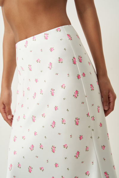 Юбка макси с принтом (L, молочный) 2207