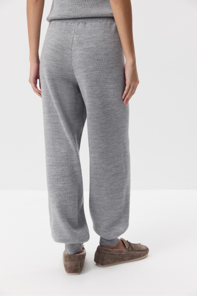 Брюки - джоггеры вязаные с шерстью (серый) (M) 