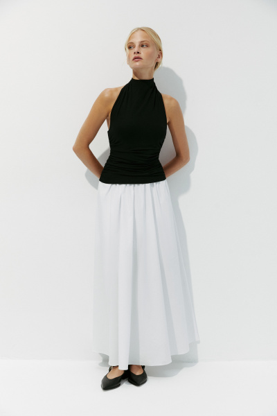 Топ халтер со стойкой (черный) (XS) 