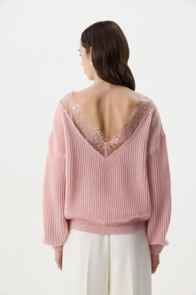 Джемпер с кружевом (Розовый) (XS/S) 