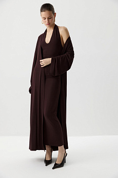 Кардиган удлиненный из вискозы (Шоколадный)