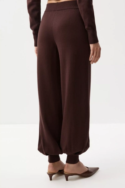 Брюки-джоггеры вязаные (Шоколадный) (M) 