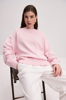 Джемпер базовый с круглой горловиной (розовый)