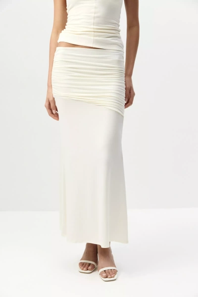 Юбка-годе из вискозы (ванильный) (M) 
