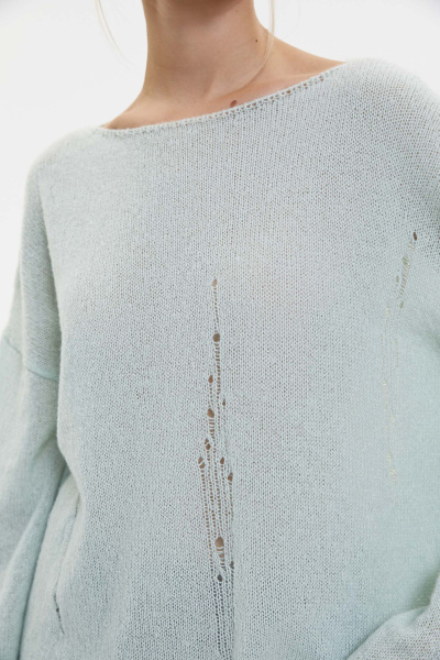 Джемпер оверсайз с гранжевым эффектом (XS/S, оливковый) 